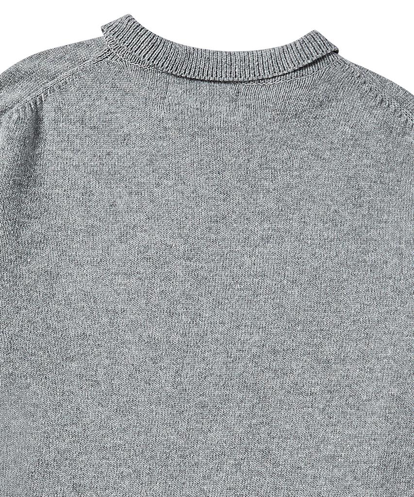 BEYOND CLOSET [Collection Line] Heritage Polo Wool Knit Grey