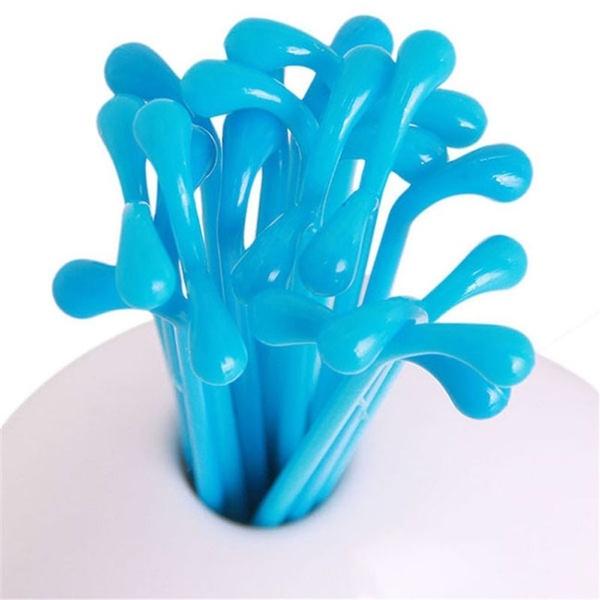 Charmantes Küchenutensilien-Set mit Wal-Motiv und 16 bunten Obst- und Gemüsegabeln