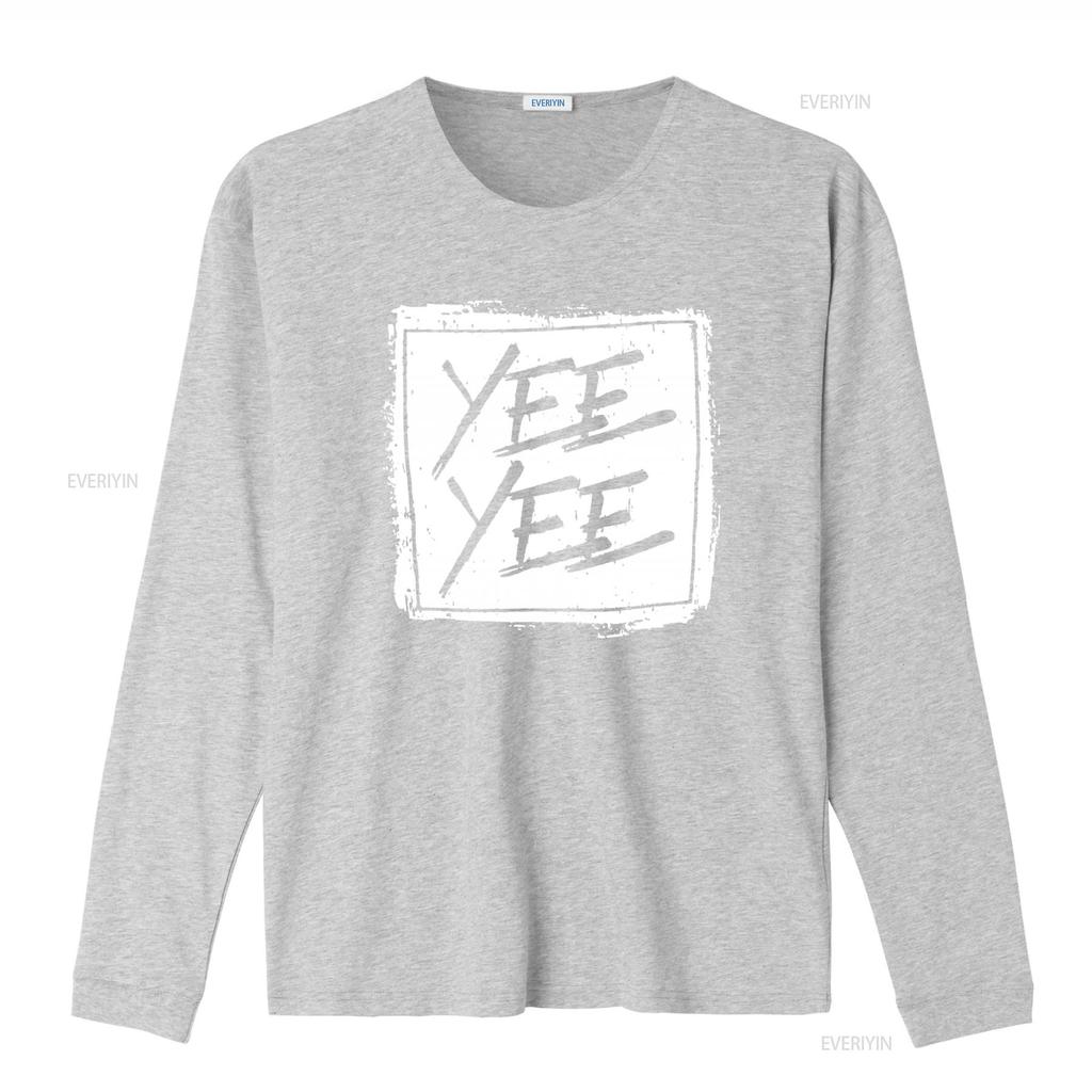 Yee Distressed Square Print T Shirt for Men and Women Fashion Streetwear vintage Washed fashion graphic designer clothes