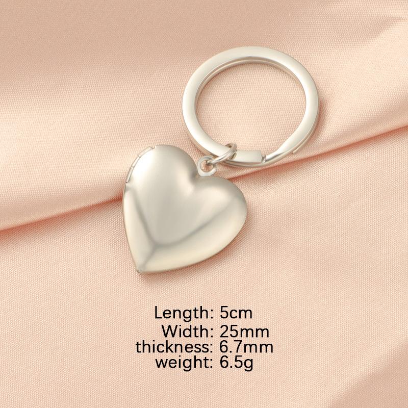 Oval Heart Stainless Steel Keychain Custom DIY Name Photo Frame Waterproof Blank Photo Frame Memory Locket Pendant 30mm