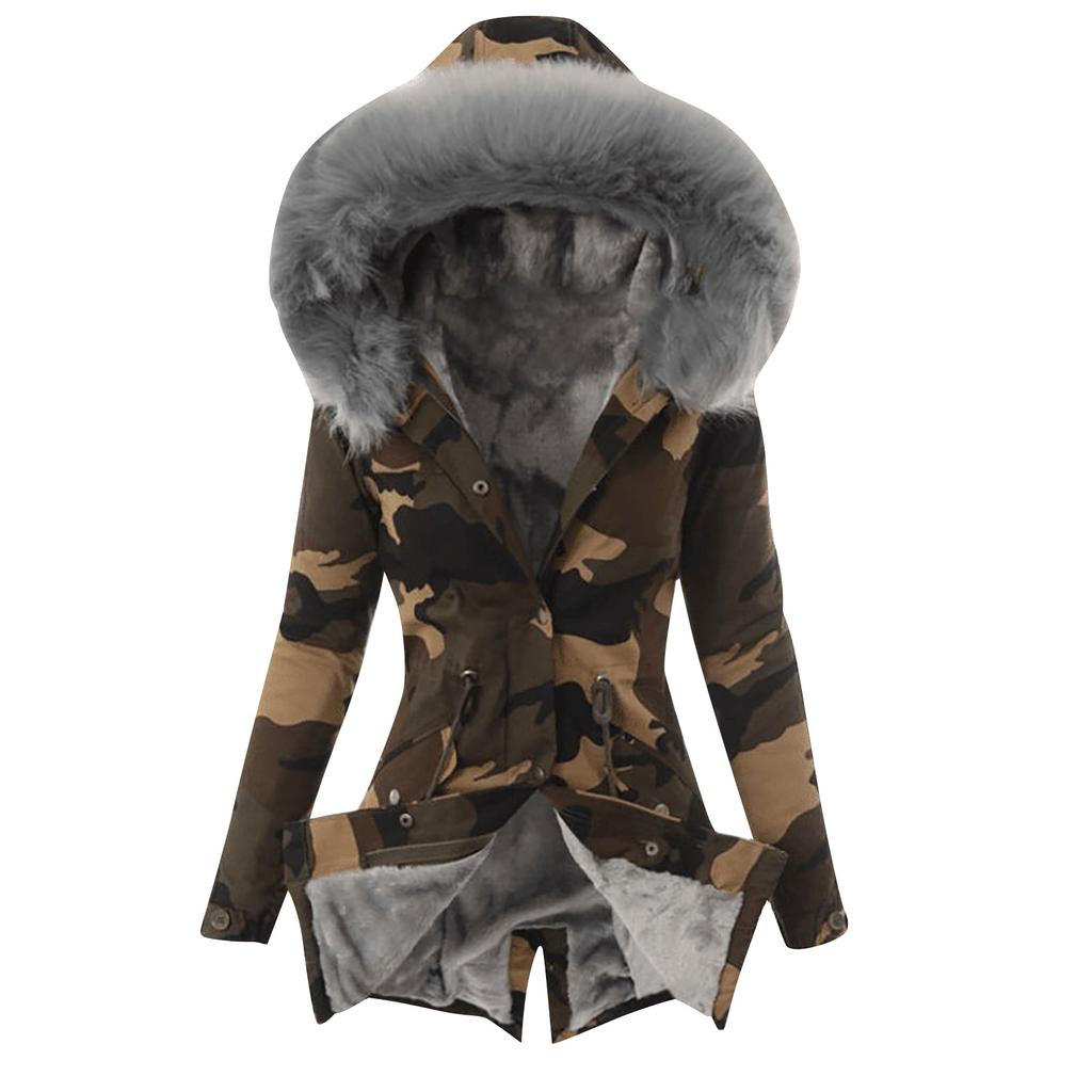 Ladies  Coat Womens Winter Warm Thick Long Jacket Hooded Overcoat