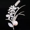 Crystal Flower Brooch Pin Rhinestone Wheat Ear Brooches Wedding Jewelry Gifts
