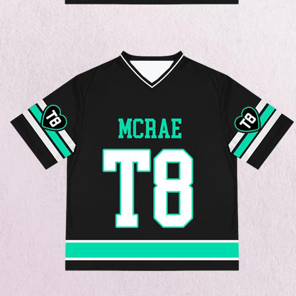 2026 New Tate Mcrae T8 Football Jersey Women's Y2k Fashion Casual Sweatshirt Concert Comfortable And Versatile Hot Girl Top