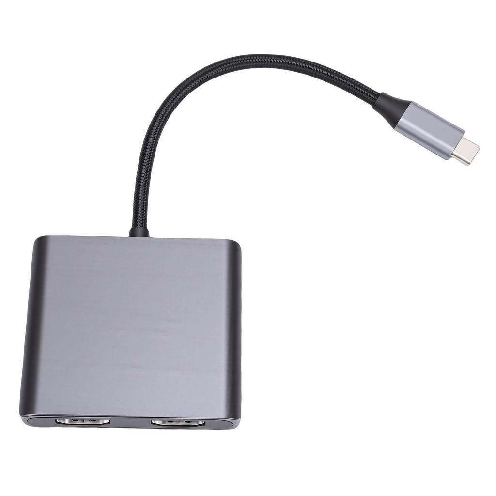 USB C to 2 HD Multimedia Adapter Support 4K 60Hz Extended and Mirrored Display Type C to HD Interface Splitter for Laptop
