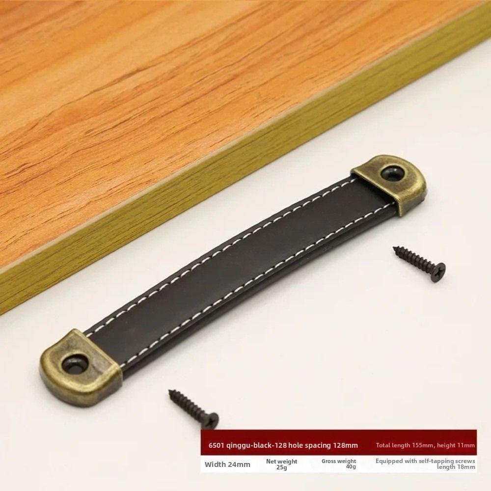 New Leather Furniture Handles Universal with Screws Wardrobe Drawer Door Pulls Hardware Door Handles