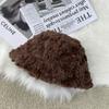 Plush Fisherman Cap Warm Basin Sun Cap Winter Plush Bucket Hat  for Women