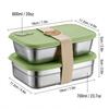 Stainless Steel Bento Box Metal Lunch Box Microwavable Food Storage Containers Stackable Meal Prep Leak-proof Adults Kids School