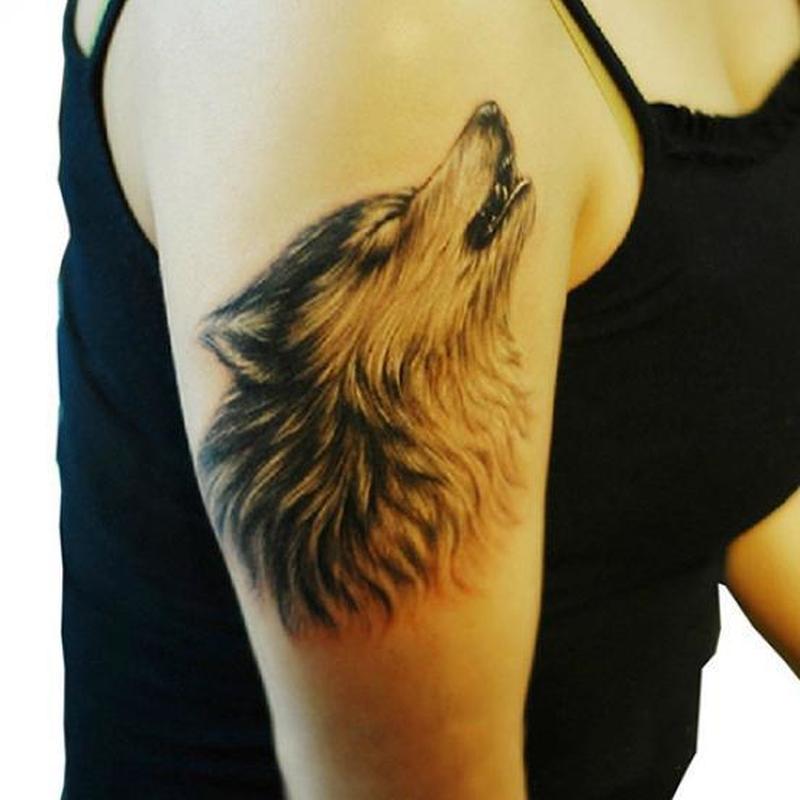2 Pcs Sheet of Tattoo Sticker Unisex Waterproof Temporary Transfer Wolf Arm Tattoo Sticker Body Art