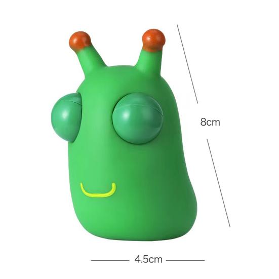 1/2/3Pcs Popping Eye Cabbage Worm Toy Anxiety Stress Relief Caterpillar Squeeze Pinch Sensory Toy