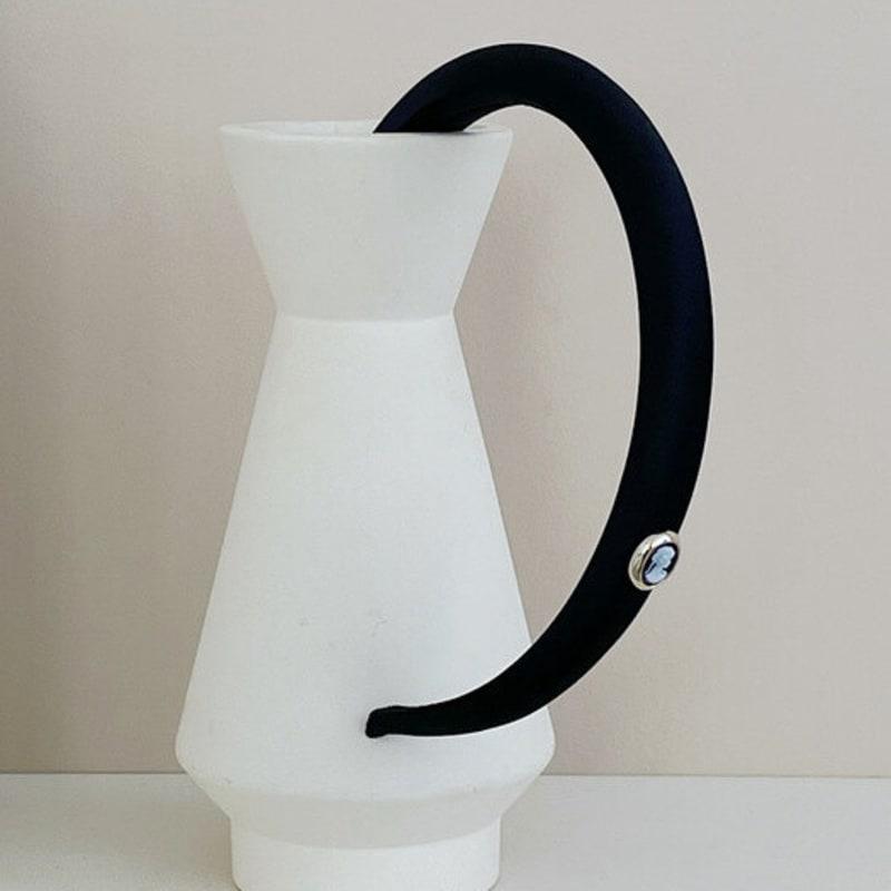 Oar Cameo Satin Slim HairBand [Black]