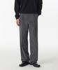 Light Plain One-Pleat Wide Hidden Elastic Waist Slacks [Medium Gray]