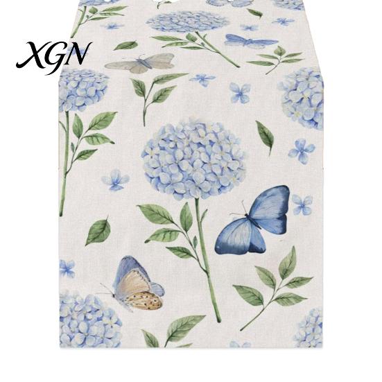 Floral Table Runner for Dining Room Runner, Spring Summer Flower Prints, 72 Inch Botanical Garden Print Farmhouse Cover Home Decor Soft