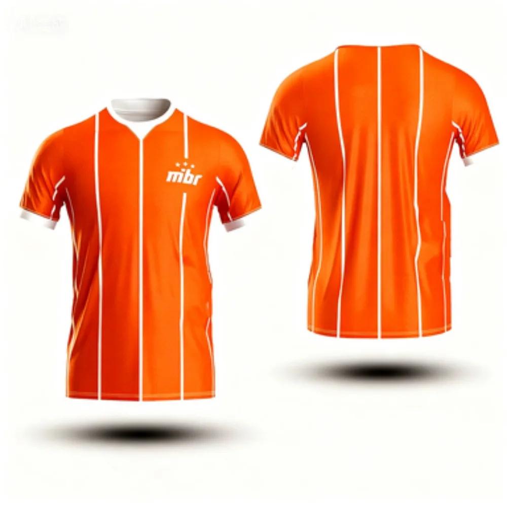 Summer Fashion Outdoor Breathable Uniform Custom Player T-shirt Breathable Sports Shirt Men s and Women s Street Top XXS оранжевый 1000₽