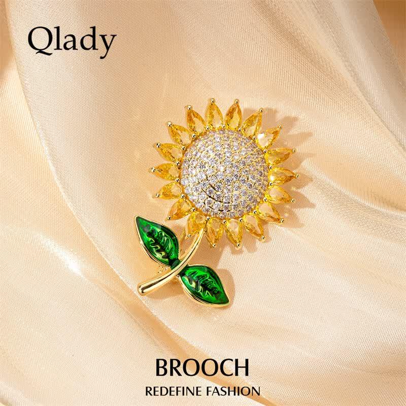 Qlady Sunflower Brooch Pin