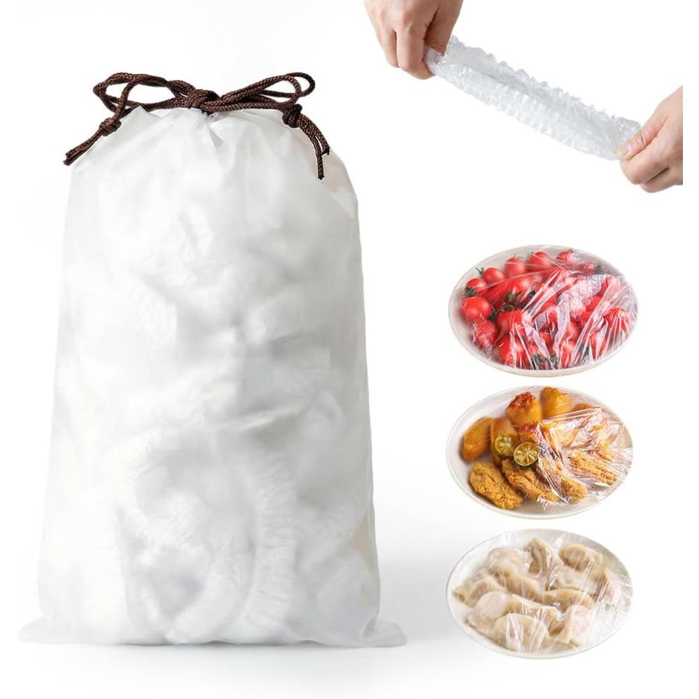 100 Pcs Elastic Food Covers, 2026 New 14.96inch Food Plastic Wrap, Stretchable Bowl Covers, Adjustable Household Plastic Wrap