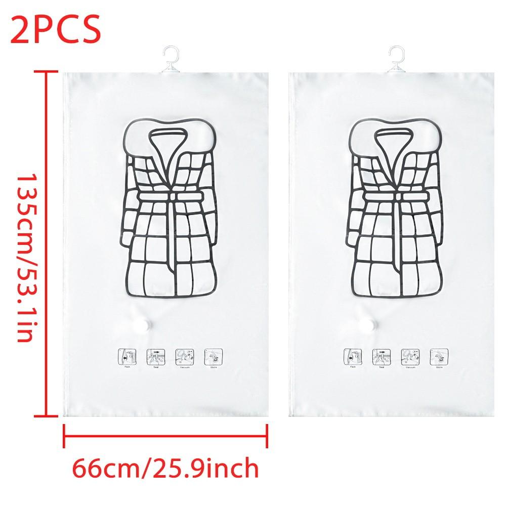 Vacuum Hanging Storage Bags Space Saving Clothes Compression Vacuum Covers Reusable Closet Vacuum Storage Bag Clothes For Down