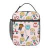 Kawaii Doctors Nurse Enfermera Doctor Pattern Insulated Lunch Bag for Women Kids Leakproof Food Boxes Thermal Lunch Box Tote