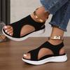 Summer Leisure Outdoor Women's  Sandals Simple Outdoor Beach Fish Mouth Wedge Mesh Shoes Light Outdoor Sports Shoes