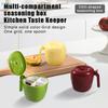Apple-Shaped Multi-Compartment Seasoning Box,4-in-1 Kitchen Spice Container with Spoons and Lids