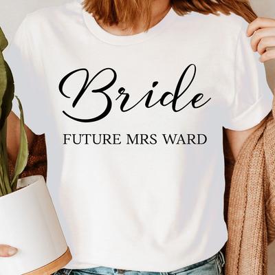 Personalised Future Mrs Bride Wife To Be Engagement Womens T-Shirts  NED 2T1A1