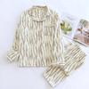 2026 Spring and Autumn Women's Pajama Set 100% Cotton Crepe Long Sleeved Pants Two Piece Cute and Sweet Home Fury Set Ladies