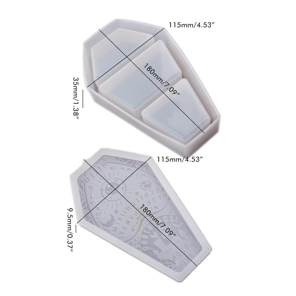  Epoxy Resin Coffin Mould Halloween Coffin Casting Storage Box Mold Coffin Silicone Mold for Fami