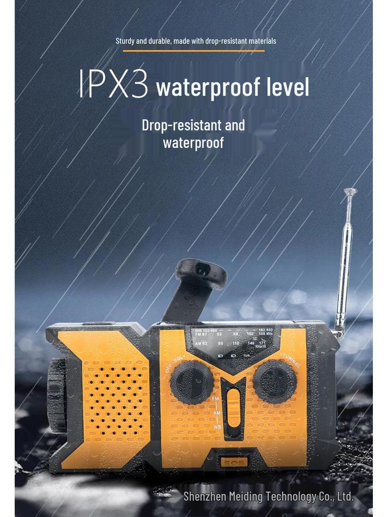 Portable Emergency Radio & Hand-Crank Generator with Phone Charger
