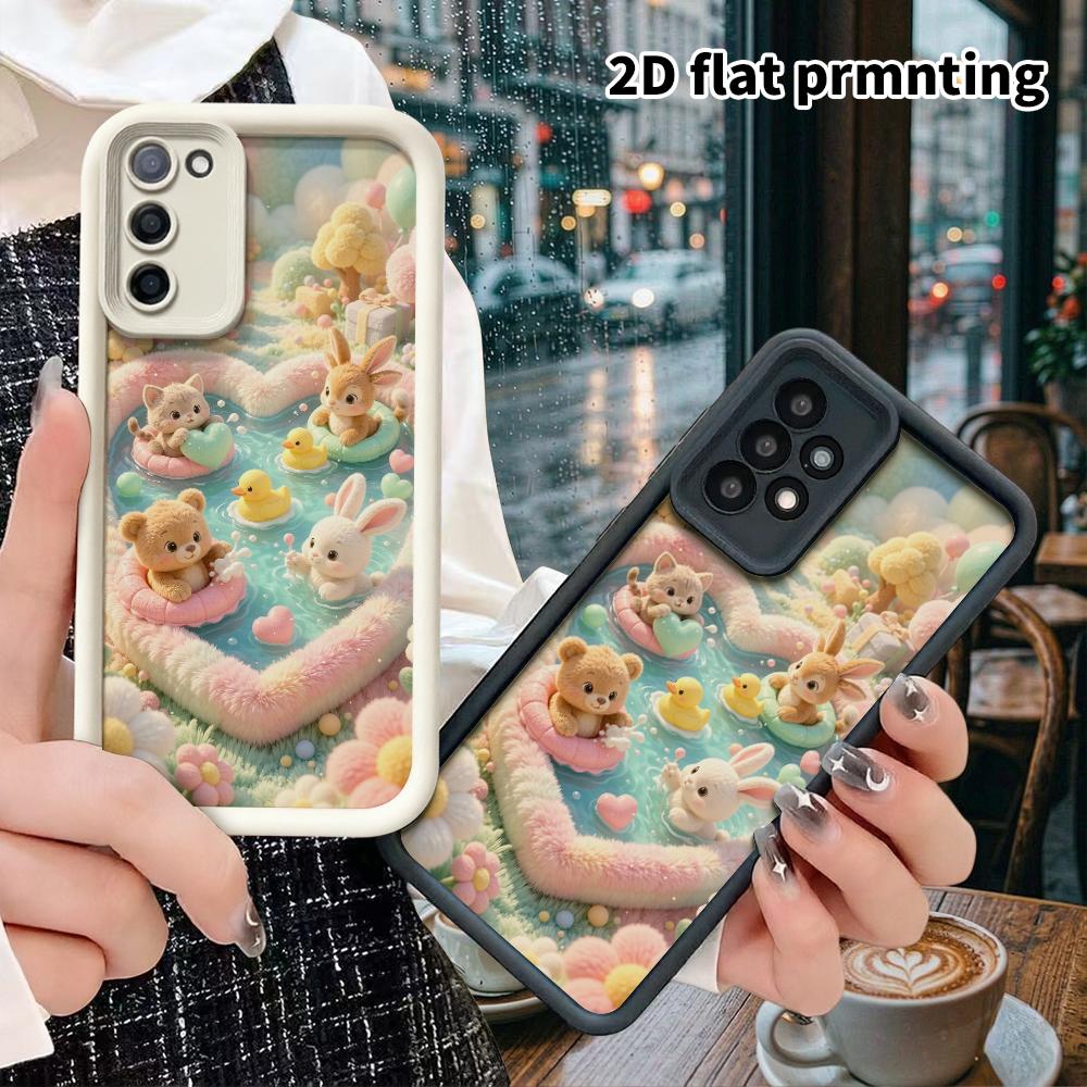 Phone Case: 2D flat design suitable for Samsung Galaxy A34 A35 M05 M06 S20 S22 S21 FE Plus 5G protective case, heart pond, perfect Christmas and Hallo