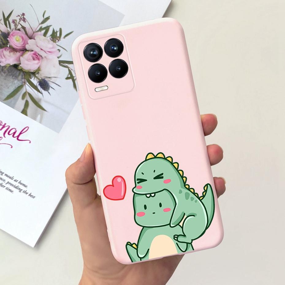 Capa Para Realme 8 Pro / Realme 8 4G Desenho Animado Fofo Cor Doce Silicone Macio Capa Para Realme8 8Pro RMX3085 RMX3081 Capas de Telefone