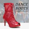 Stivali Jazz Dance Traspiranti in Rete High Top Donna Ragazze Allacciatura Scarpe Pole Dance Tacco Alto 8,5 cm