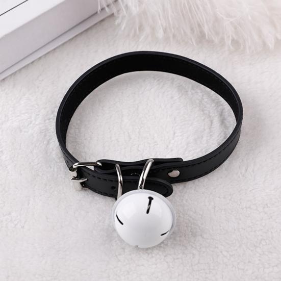 Yousheng Collar Band Sexy Metal Bell Faux Leather Comfortable Neck Belt for Bedroom