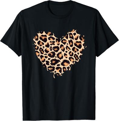 Cheetah Leopard Heart Girls Animal Print T-Shirt