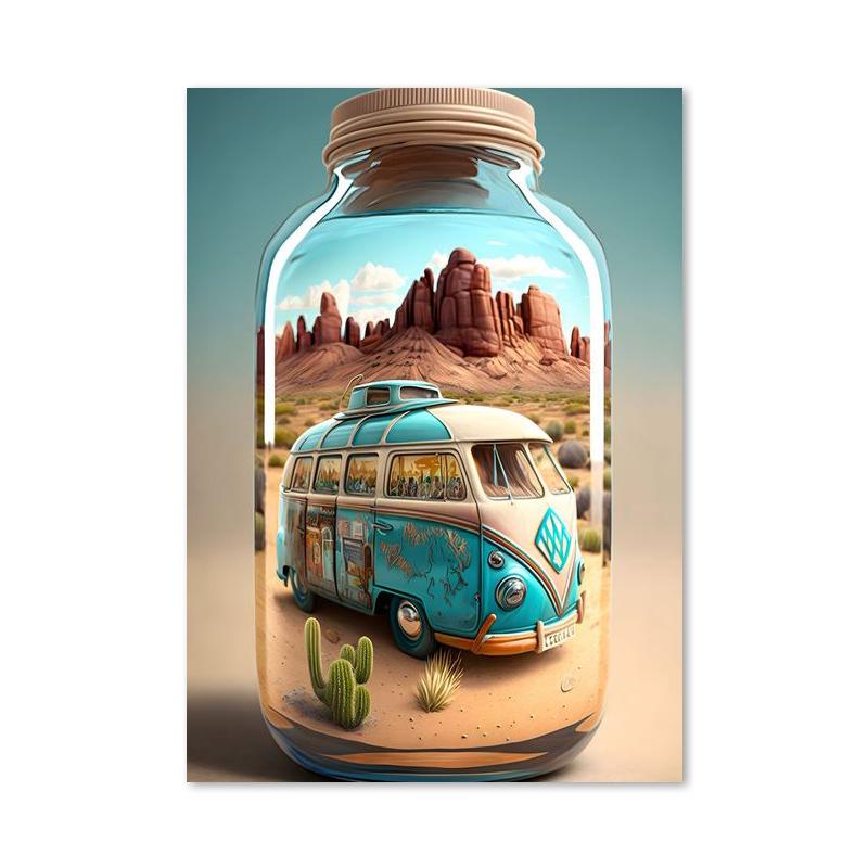In Bottle Castle Forest Beach Hot Air Balloon Canvas Printings Posters and Prints Wall Art Pictures for Living Room Home Decor