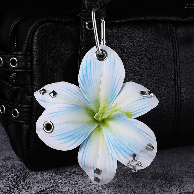 Portachiavi Fiori di Giglio Simulati Ciondoli per Telefono Portachiavi Elegante con Ciondolo Fiore Decorazione da Appendere alla Borsa per Gioielli da Donna Regalo