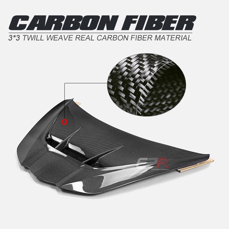 ZR Style Carbon Fiber Front Hood with Engine Vents for 2020+ Chevrolet Corvette C8