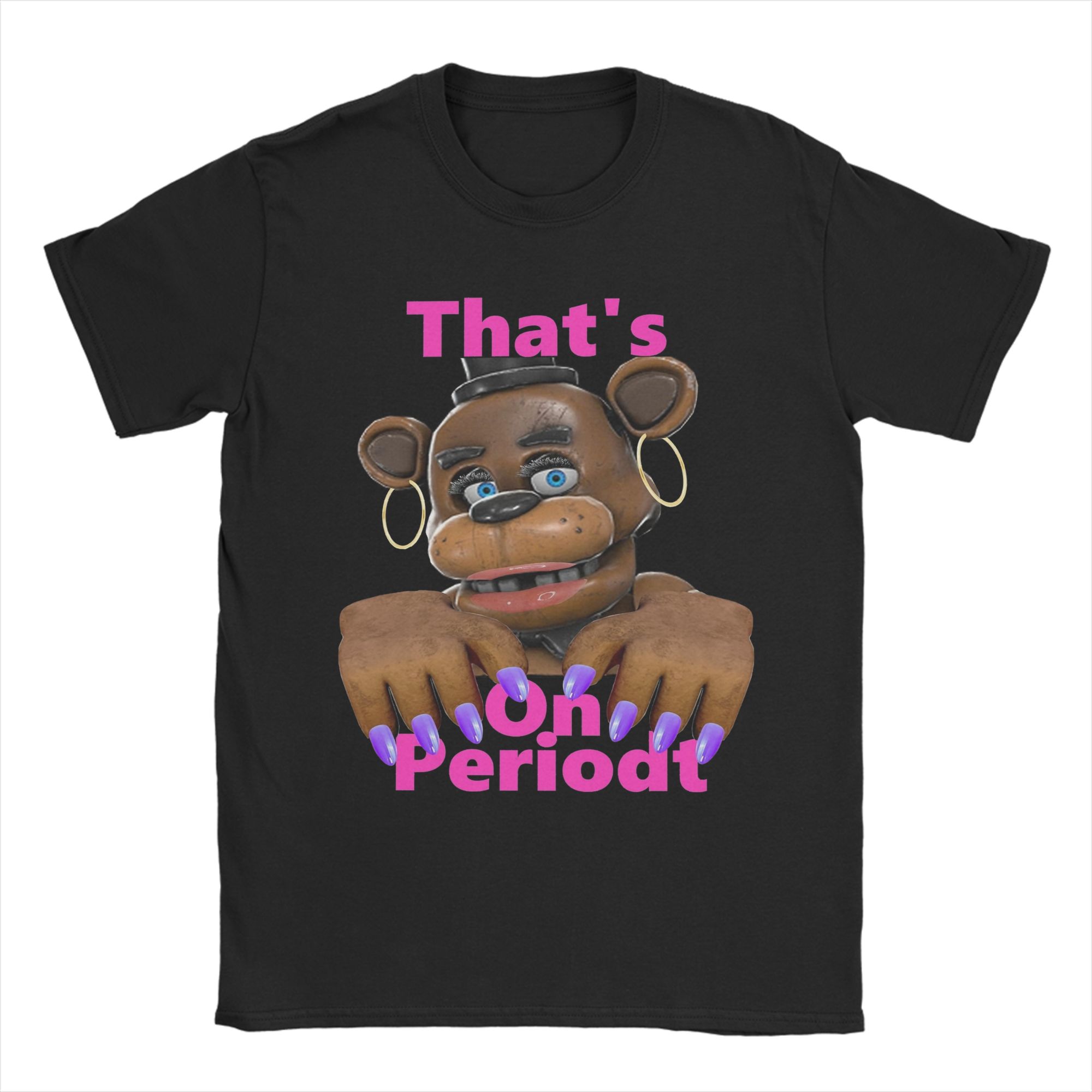 

Graphic Printed FNAF At Freddys T Shirt For Unisex Pure Cotton Tee Shirt Short Sleeve Tops 4XL