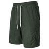 Summer Solid Color Lace Up Sports Five Quarter Shorts Men's Multi Pocket Shorts Casual Pants