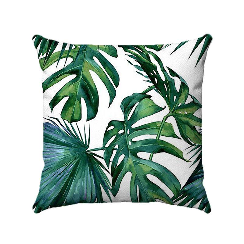 Nordic Tropical Plants Digital Printing Short Plush Pillow Covers Decorative For Car Sofa Office Cushion Cover Home Goods