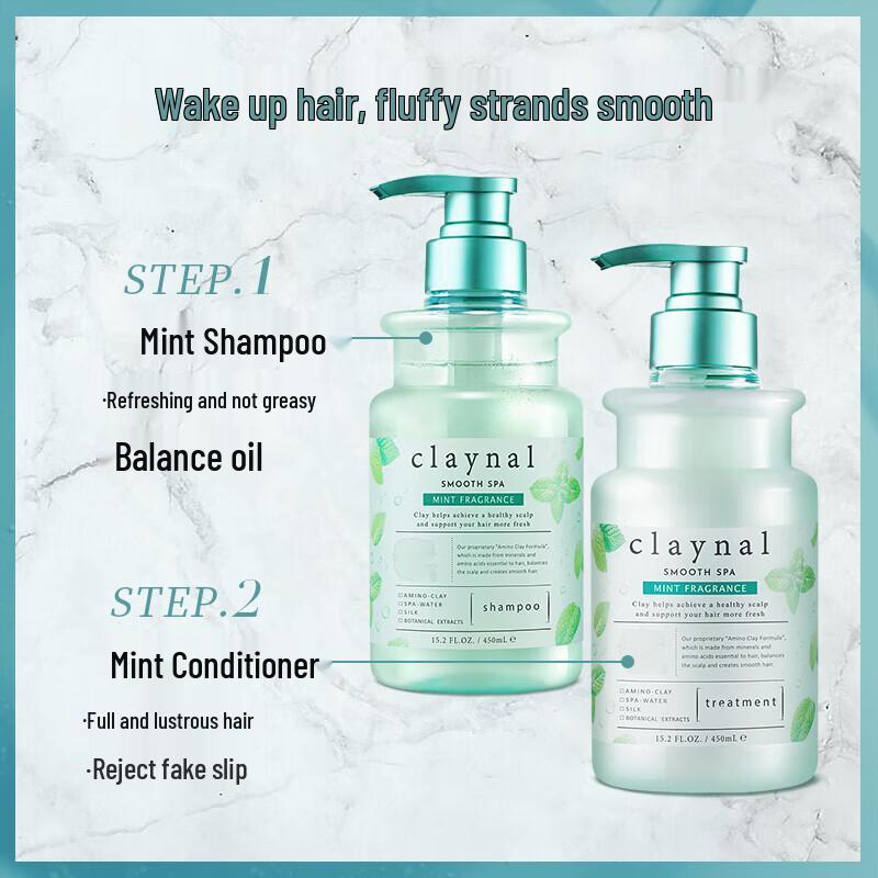 CLAYNAL Mint Amino Acid Oil Control Shampoo & Conditioner Set