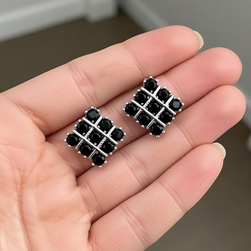 Black Awn Jewelry Black Jewelry Black Stone Hoop Earrings