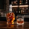 Tvirtas stiklinis grafinas su sandarikliu 3D vidurinis pirštas viskio grafinas, 1000ml bešvinis alkoholio butelis ypatingai progai sandarus