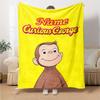 Custom Name Curious George Theme Printed Blanket - Perfect for Couch, Bed, Travel & Outdoor Use | Machine Washable, Cozy & Durable.