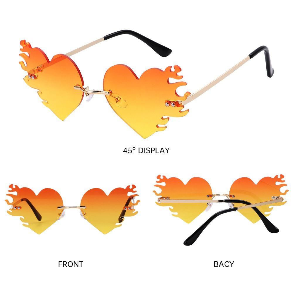UV400 Protection Fire Heart Shadow sluneční brýle Halloween brýle pro ženy a muže