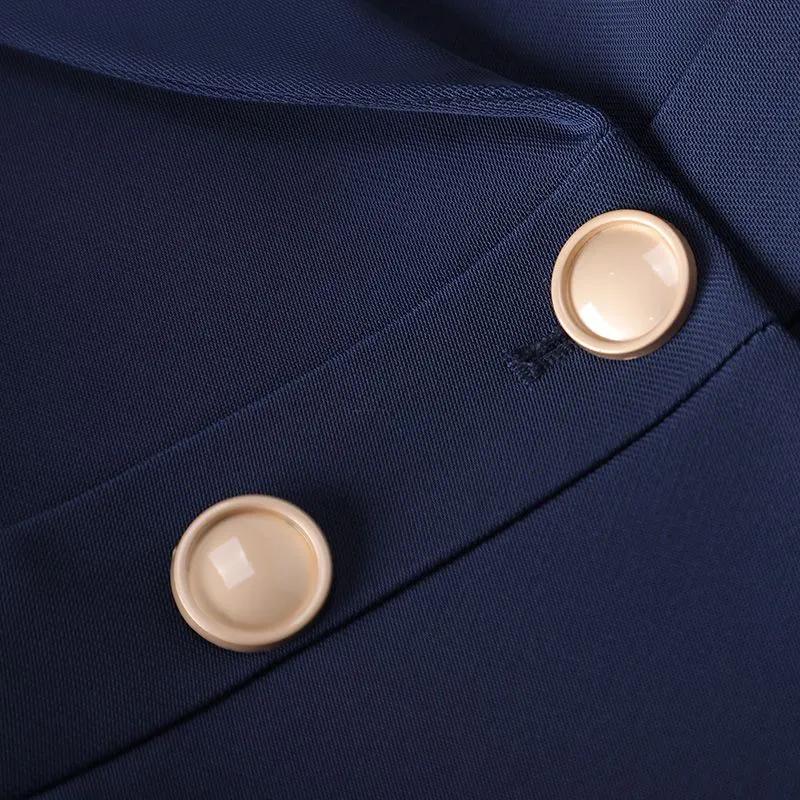 Women's Spring and Autumn Occupational Suit Design Temperament Suit Jacket + Western Pants Two Piece Set