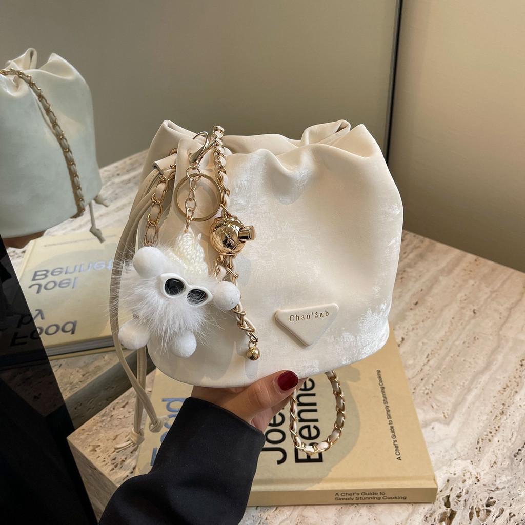 Street Style Pu Leather Shoulder Bag With Chain Strap Medium Size Fashion Handbag