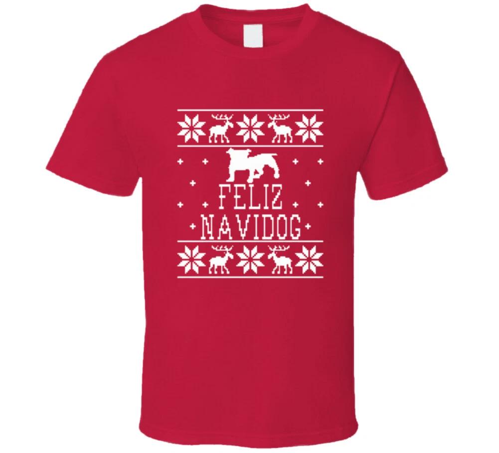 Feliz Navidog Ugly Christmas Sweater Design Funny Holiday Gift T Shirt 2XL