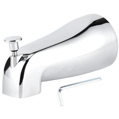 Wall Mounted Electroplate Bathtub Faucet Concealed Tub Spout with Pull Up Diverter for Bathroom