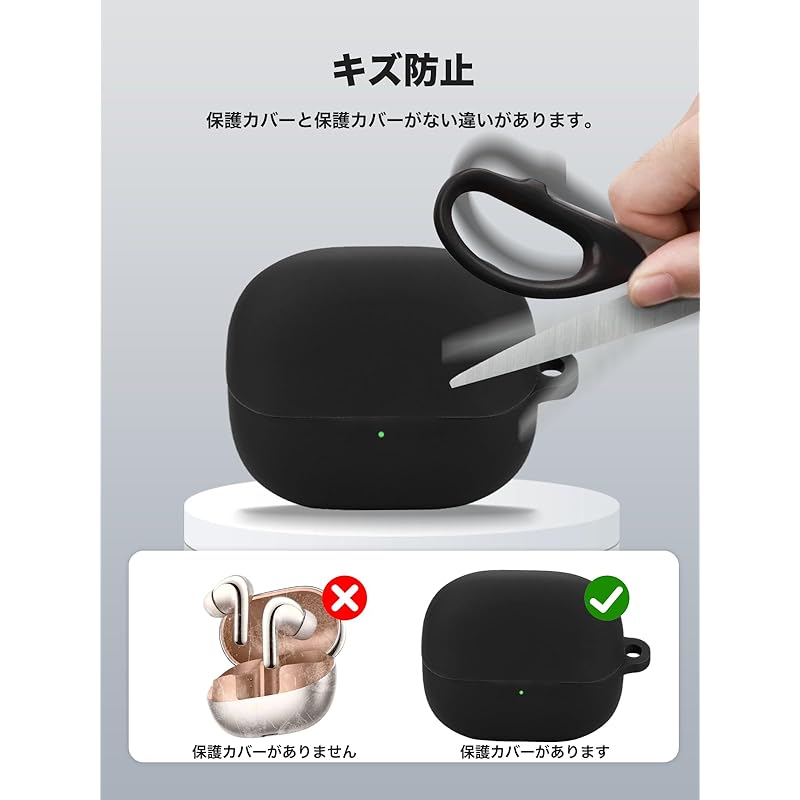 Xiaomi Buds 5 Pro for case Cover [YANMONGI] Wireless earphones protective cover silicone protective case -With chain charging case cover visible led