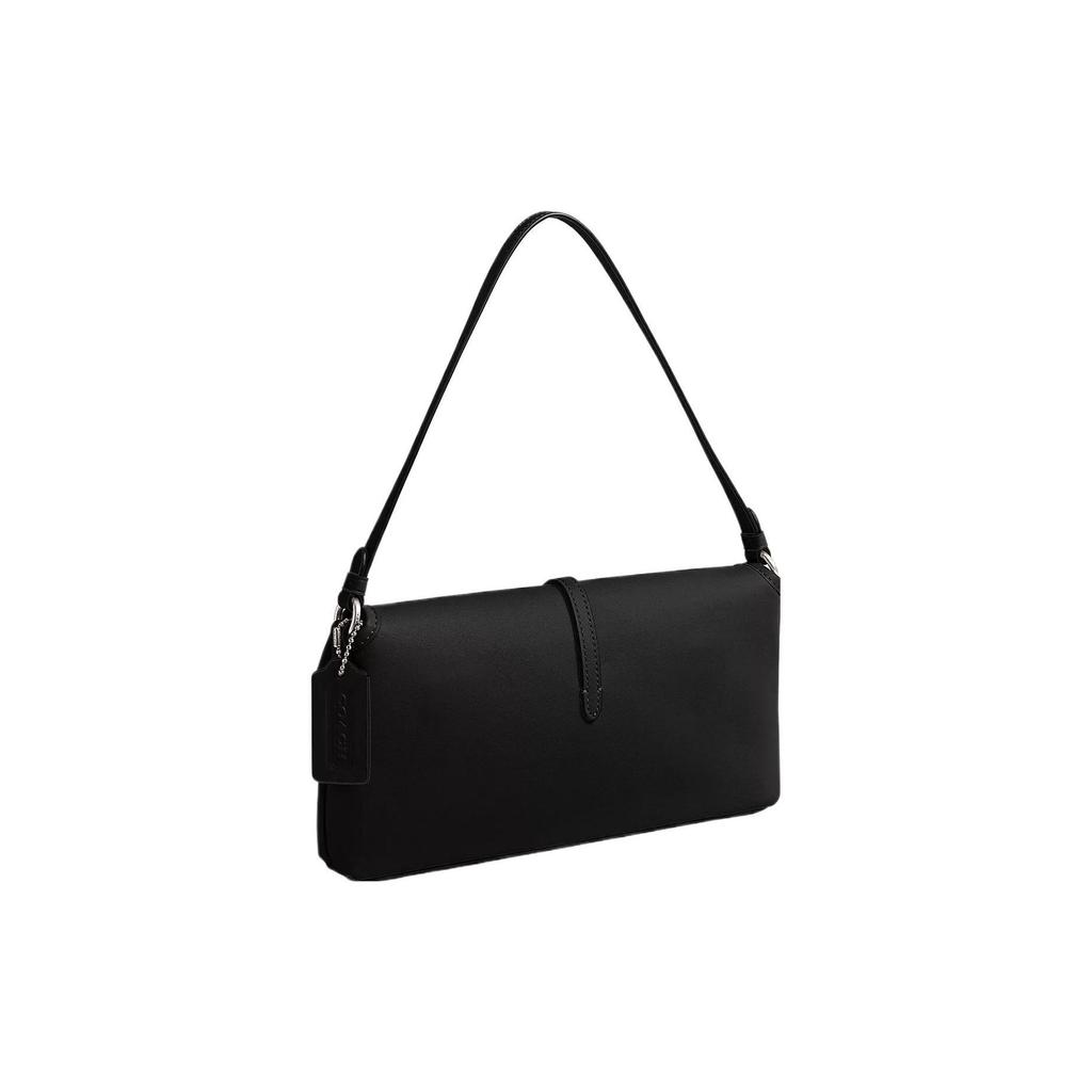 Coach Hamptons 26 Solid Color Striped Quilted Clasp Closure Leather Handbag Women handbags Black CP132-LHBLK