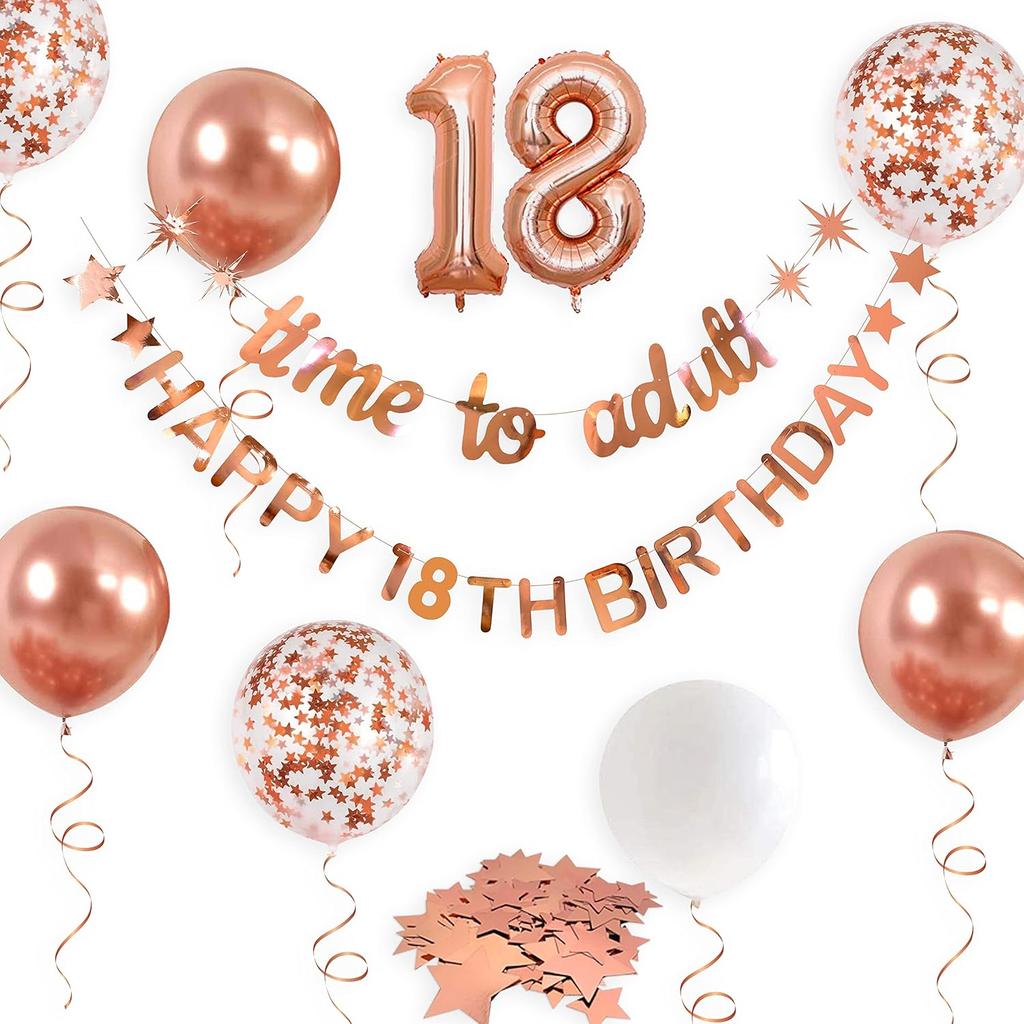 Rose Gold Thirty & Fabulous Happy 30th Birthday Banner Garland Foil Balloon 30 for Womens 30th Birthday Decorations Hanging 30 and Fabulous Cheers to
